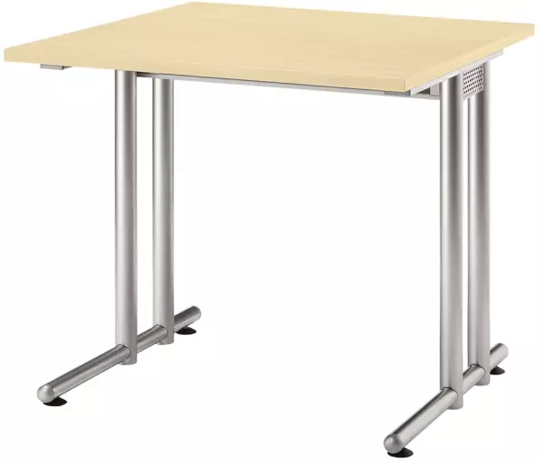 Schreibtisch,HxBxT 720x800x 800mm,Platte Ahorn,C-Fuß RAL9006