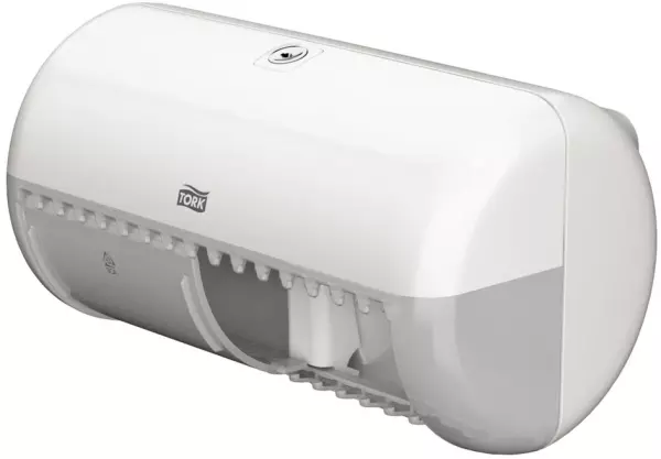 Toilettenpapierspender,HxBxT 158x286x153mm,f. 2 Rolle(n), Gehäuse Kunststoff,weiß