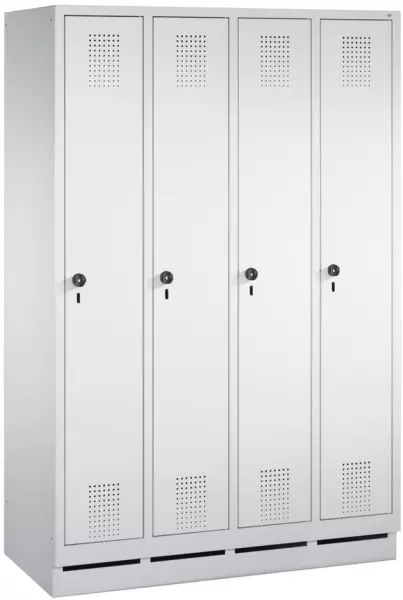 armoire vestiaire à deux niveaux,RAL7035,HxlxP 1800x 1190x500mm,4x2compart.