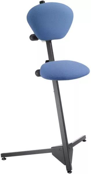 Stehhilfe,Sitz Stoff blau,Sitz H 600-900mm,Rücken Stoff blau, Gestell schwarz