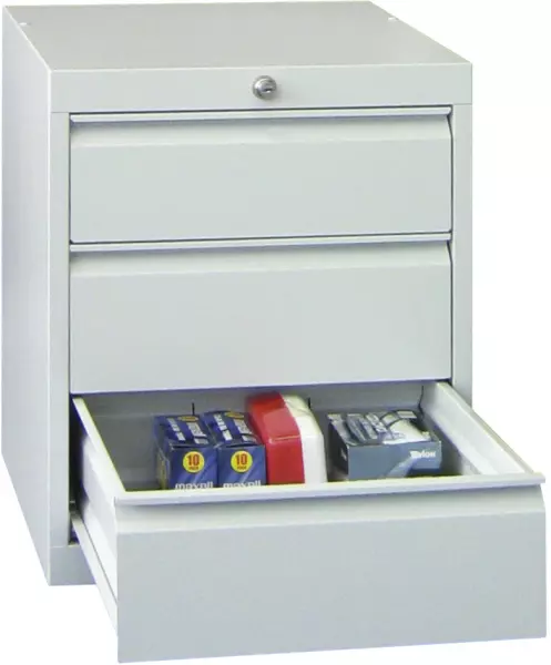 armoire à tiroirs,HxlxP 600x 500x600mm,3tiroir(s),cylindre sûreté,corps RAL7035