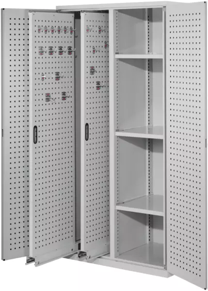 Vertikalschrank,HxBxT 1950x 1000x600mm,Flügeltür mit Lochprägung,RAL7035