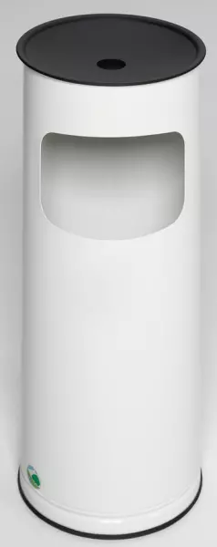 Kombiascher,HxØ 610x250mm,17l, Korpus Stahl RAL9016,Säulen- form