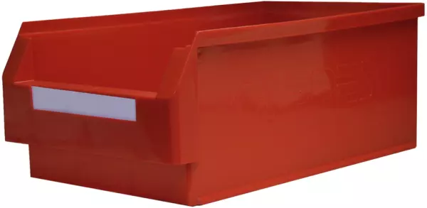 Sichtlagerkasten,HxBxT 200x 300x500/450mm,PE,rot