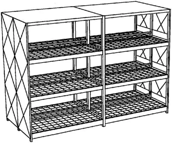 Gefahrstoff-Regalcontainer, max. 120x200l Fass,stehend, HxBxT 4480x6240x2930mm