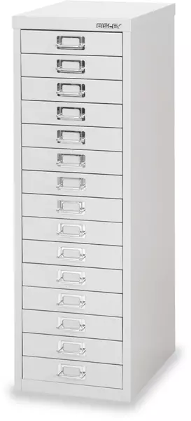 armoire à tiroirs de bureau, HxlxP 857x278x380mm, 15tiroir(s),corps gris clair
