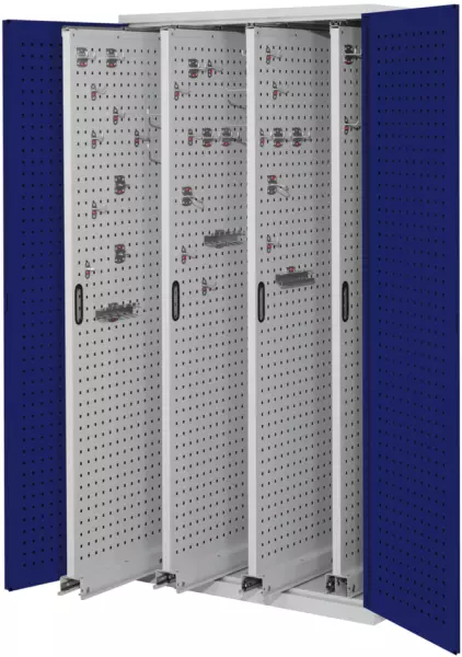 Vertikalschrank,Lochpl.-Tür, HxBxT 1950x1000x600mm,4 Aus- züge,Zyl.-schl.