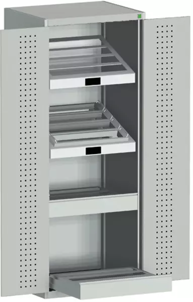 Systemschrank,HxBxT 2000x800x 650mm,CNC-Auszug,2 Schubla- de(n),5-Stift-Wechselkern