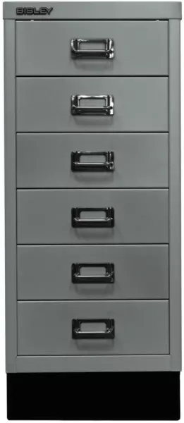 Büro-Schubladenschrank,HxBxT 670x279x380mm,6 Schublade(n), Korpus silber