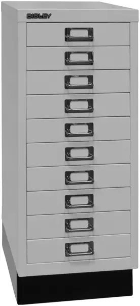 Büro-Schubladenschrank,HxBxT 670x279x380mm,10 Schublade(n), Korpus lichtgrau
