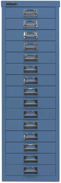 armadio con cassetti per ufficio,AxlxP 860x279x380mm, 15cassetto(i),corpo blu