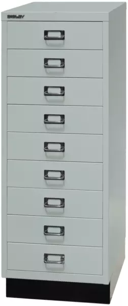 Büro-Schubladenschrank,HxBxT 940x349x432mm,9 Schublade(n), Korpus lichtgrau