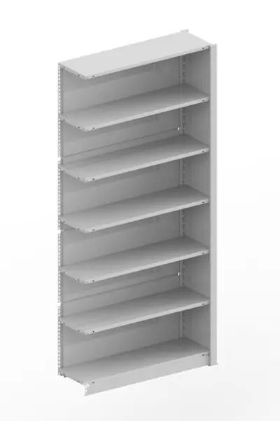 Büroregal,Anbaufeld,HxBxT 2200x1006x335mm,6 OH, 7xStahlboden,Korpus RAL7035