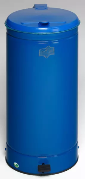 Abfallbehälter,66l,HxBxT 810x 380x430mm,Korpus Stahl blau, Deckel Kunststoff blau