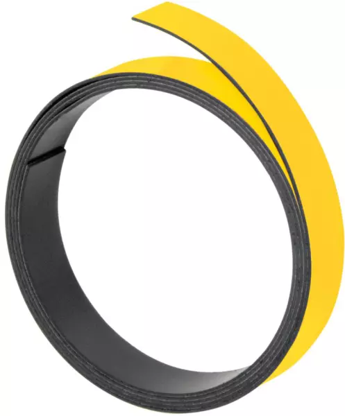 Magnet-Haftband,LxB 1000x20mm, beschriftbar,gelb