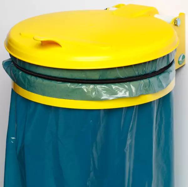 Müllsackhalter,Wandbefesti- gung,1 Müllsackhalter,Gestell gelb