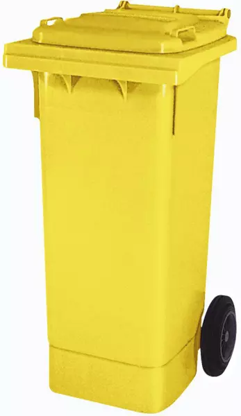 Mülltonne,80l,Korpus PE gelb, HxBxT 930x445x520mm,2 Räder