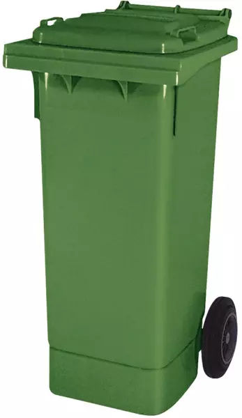 Mülltonne,80l,Korpus PE grün, HxBxT 930x445x520mm,2 Räder