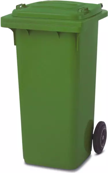 Mülltonne,120l,Korpus PE grün, HxBxT 930x480x555mm,2 Räder
