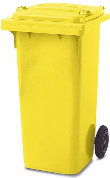 Mülltonne,120l,Korpus PE gelb, HxBxT 930x480x555mm,2 Räder