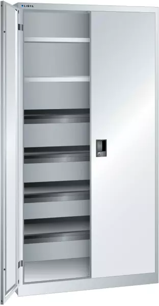 Universalschrank,HxBxT 1950x 1000x580mm,6xStahlboden,Key Lock,Sockel