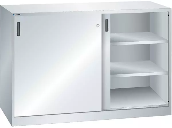 Schiebetürenschrank,HxBxT 1000x1500x580mm,4xStahlboden, Mitteltrennwand