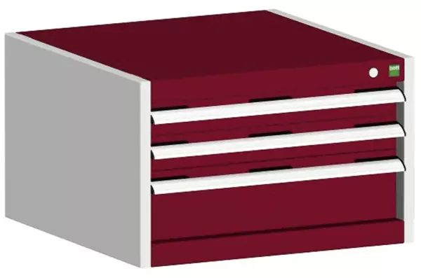 Schubladenschrank,HxBxT 400x 650x525mm,3 Schublade(n),m. Normallastauszug