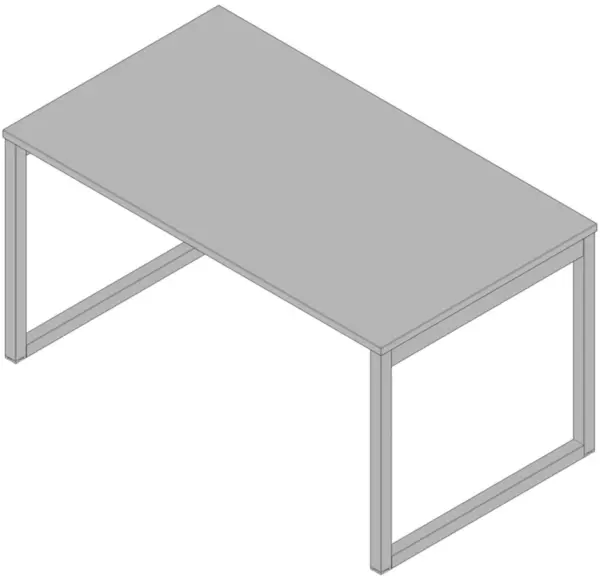 Schreibtisch,HxBxT 730x1400x 800mm,Platte grau,Kufengestell alu