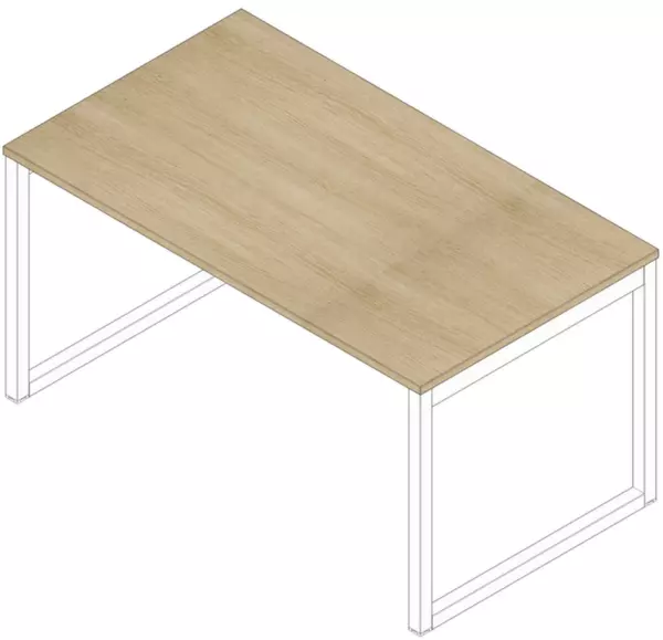 Schreibtisch,HxBxT 730x1400x 800mm,Platte Eiche,Kufenge- stell weiß