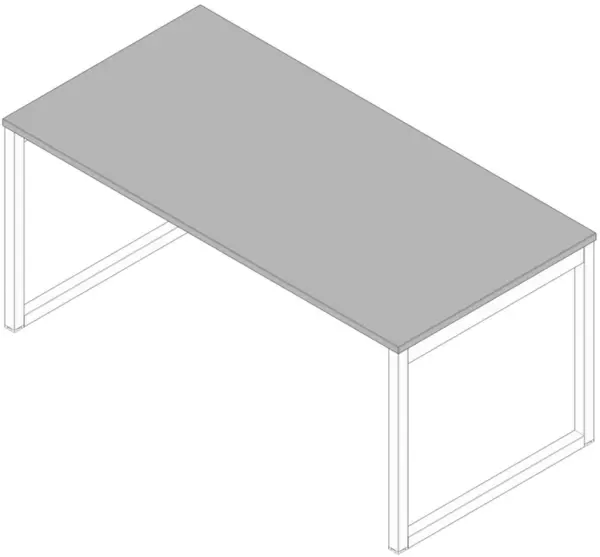 Schreibtisch,HxBxT 730x1600x 800mm,Platte grau,Kufengestell weiß