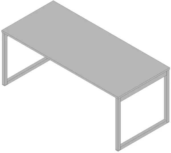 Schreibtisch,HxBxT 730x1800x 800mm,Platte grau,Kufengestell alu