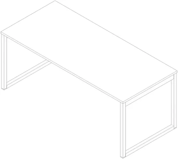 Schreibtisch,HxBxT 730x1800x 800mm,Platte weiß,Kufengestell weiß