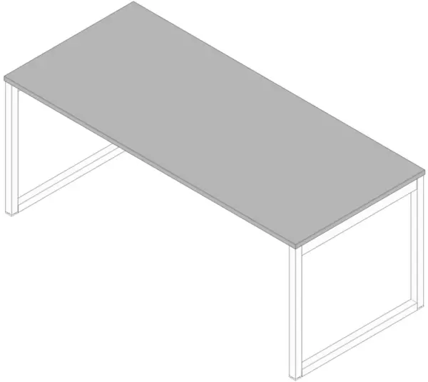 Schreibtisch,HxBxT 730x1800x 800mm,Platte grau,Kufengestell weiß