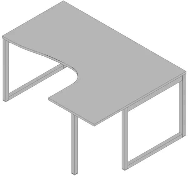 Winkel-Schreibtisch,HxBxT 730x 1600x1200mm,Platte grau,Ver- tiefung rechts