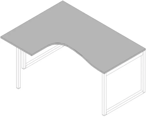 Winkel-Schreibtisch,HxBxT 730x 1600x1200mm,Platte grau,Ver- tiefung links