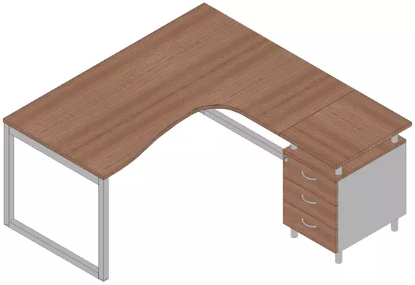 Büro-Set,1 Schreibtisch,1 Standcontainer,Tisch HxBxT 730x1600x1650mm