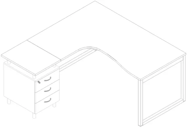 kit ufficio,1scrivania, 1cassettiera da terra,AxlxP tavolo 730x1600x1650mm