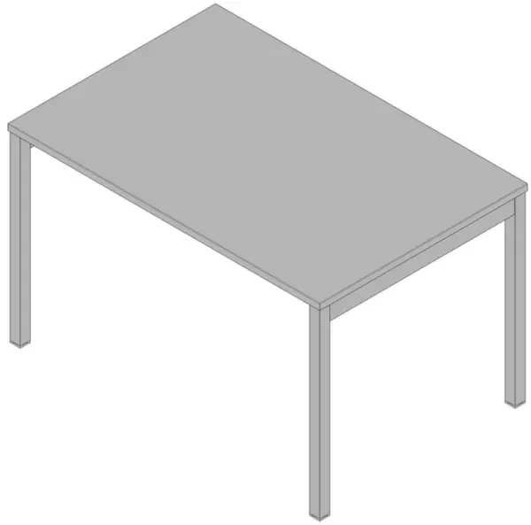 Schreibtisch,HxBxT 730x1200x 800mm,Platte grau,4-Fuß alu