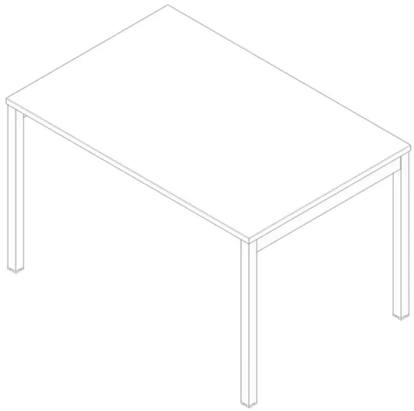 Schreibtisch,HxBxT 730x1200x 800mm,Platte weiß,4-Fuß weiß