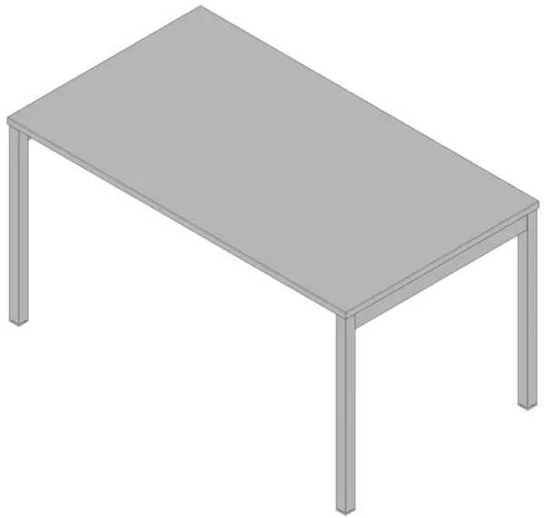 Schreibtisch,HxBxT 730x1400x 800mm,Platte grau,4-Fuß alu