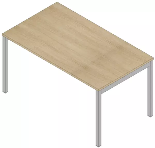 Schreibtisch,HxBxT 730x1400x 800mm,Platte Eiche,4-Fuß alu