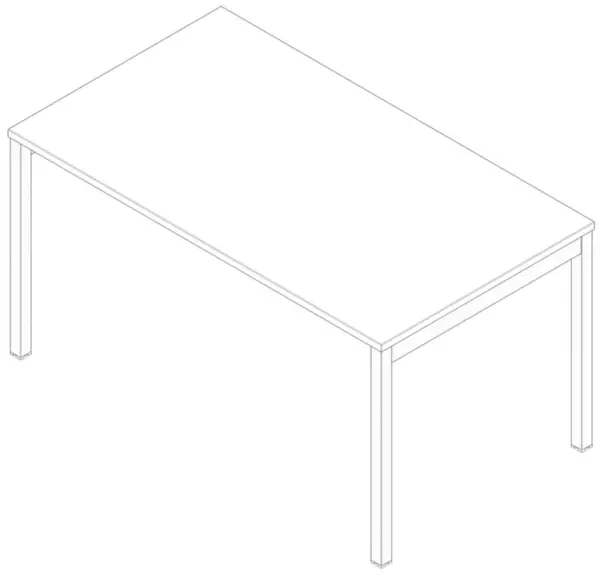 Schreibtisch,HxBxT 730x1400x 800mm,Platte weiß,4-Fuß weiß