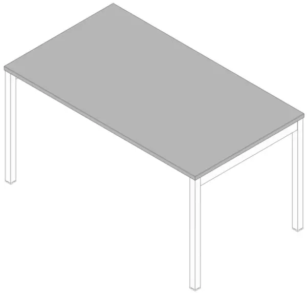 Schreibtisch,HxBxT 730x1400x 800mm,Platte grau,4-Fuß weiß