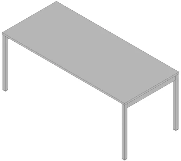 Schreibtisch,HxBxT 730x1800x 800mm,Platte grau,4-Fuß alu