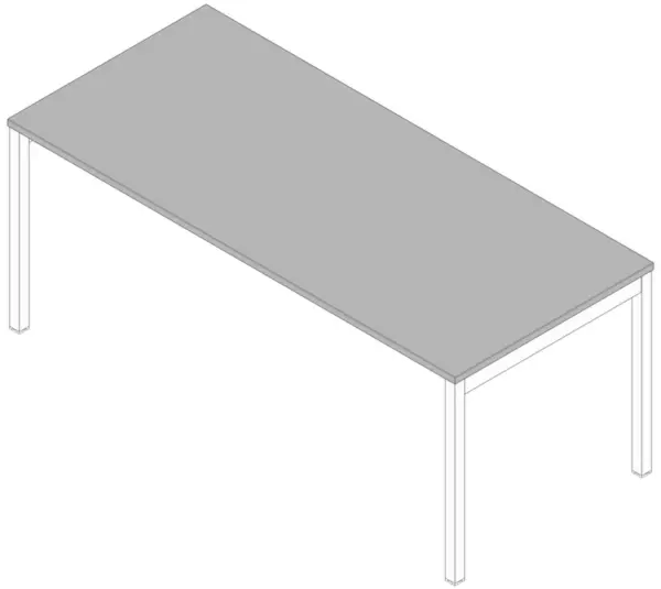 Höhenverstellbarer Schreibti- sch,HxBxT 680-760x1800x800mm, Platte grau,4-Fuß weiß