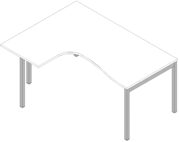 Höhenverstellbarer Winkel- Schreibtisch,HxBxT 680-760x 1600x1200mm,Platte weiß