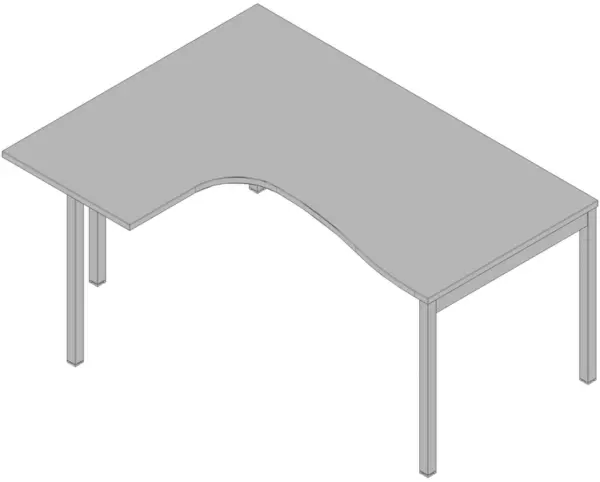 Höhenverstellbarer Winkel- Schreibtisch,HxBxT 680-760x 1600x1200mm,Platte grau
