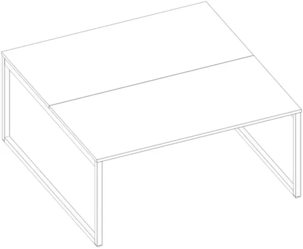 Benchtisch,HxBxT 730x1600x 1600mm,Platte weiß,Kufenge- stell weiß,2 Tischplatten