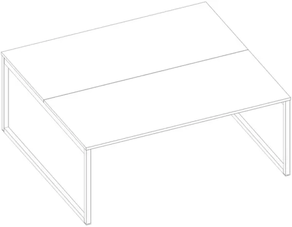 Benchtisch,HxBxT 730x1800x 1600mm,Platte weiß,Kufenge- stell weiß,2 Tischplatten