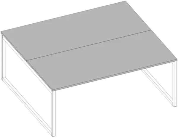 Benchtisch,HxBxT 730x1800x 1600mm,Platte grau,Kufenge- stell weiß,2 Tischplatten